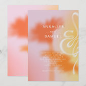 Pink Summer Modern Stylish Wedding Invitati Kaart (Voorkant / Achterkant)
