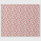 Pink Summer Strawberry Pattern Cadeaupapier (Vlak)