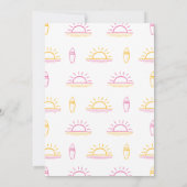 Pink Summer Surfs Up Fête Anniversaire Invitation (Dos)