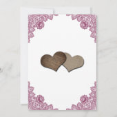 Pink Sunflower Rustic Floral Lace Wedding Save The Date (Achterkant)