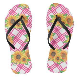 Pink Sunflower Teenslippers