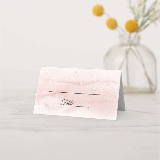 Pink Sunrise Mountain Coordinate Place Card Tent (Voorkant)