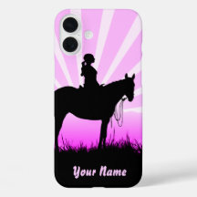 Pink Sunset Cowgirl IPhone cases