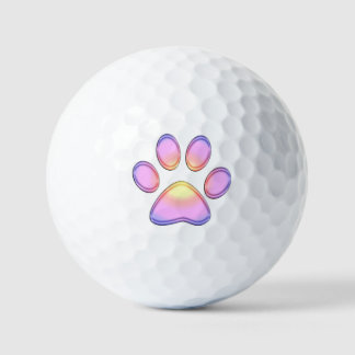 Pink Sunset Paw Golf Balls Golfballen