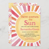 Pink Sunshine Baby shower Kaart (Voorkant / Achterkant)
