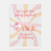 Pink Super Dancing Queen 1er anniversaire Bienvenu (Recto)