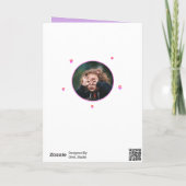 Pink Superhero Cartoon Bubble Photo Carte Annivers (Dos)