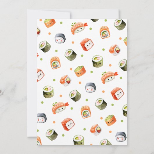 Pink Sushi Birthday Invitation (Dos)
