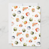 Pink Sushi Birthday Invitation Kaart (Achterkant)
