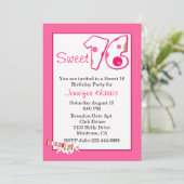 Pink Sweet 16 Anniversaire Fête Invitation (Debout devant)
