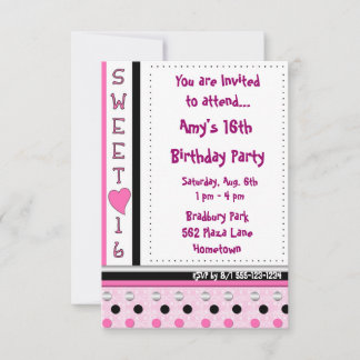 Pink Sweet 16 Invitations Anniversaires Annonces