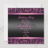 Pink Sweet 16 Princess Tiara Invitation Anniversai (Dos)