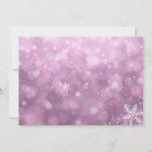 Pink Sweet 16 Winter Wonderland Sparkle Snowflakes Kaart (Achterkant)