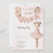 Pink Sweet Ballerina Invitation Anniversaire (Devant)