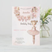 Pink Sweet Ballerina Invitation Anniversaire (Debout devant)