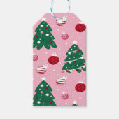 Pink Sweet Greenery kerstboomfeestdag Cadeaulabel (Voorkant)