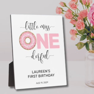 Pink Sweet Little MIss 1e verjaardag Fotoplaat