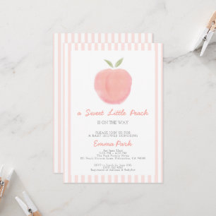 Pink Sweet Little Peach Baby shower Uitnodiging