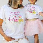 Pink Sweet One Girl's 1st Birthday Mommy Matching<br><div class="desc">Sweet One dessert thème girly coloré 1er anniversaire,  avec des douceurs,  dessinées à la main dans le rose pastel,  et des couleurs faux or avec des éléments de parties scintillant faux or.</div>