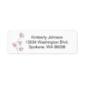 Pink Sweet Pea Return Address Label (Voorkant)