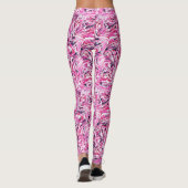 Pink Swirl Print Leggings femmes (Dos)
