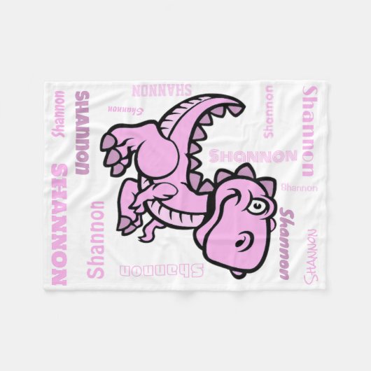 Pink T Rex Dinosaur Couverture en polaire (Devant (Horizontal))