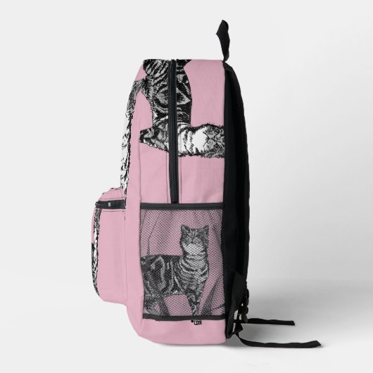 Pink Tabby Chat Chats Filles sac à dos (Droite)