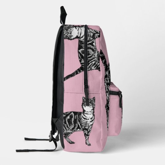 Pink Tabby Chat Chats Filles sac à dos (Gauche)
