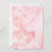Pink Tail Mermaid Invitations d'anniversaire (Dos)