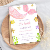 Pink Tail Mermaid Invitations d'anniversaire