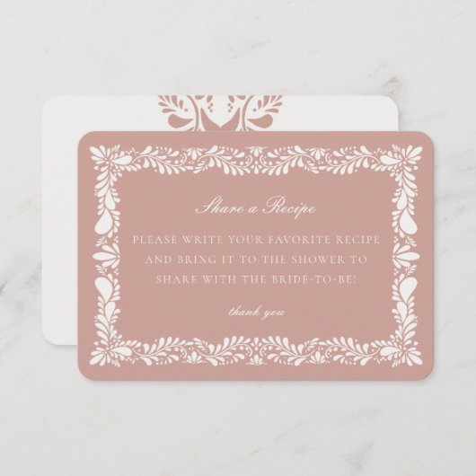 Pink Talavera Tile Share Recette Invitation Insert (Devant / Derrière)