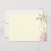 Pink Tan Grunge Swirls laat reactie Kaarten RSVP Kaartje (Achterkant)