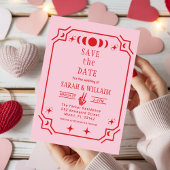 pink  tarot Goth save the date wedding Invitation