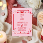 pink  tarot Goth save the date wedding Invitation Kaart