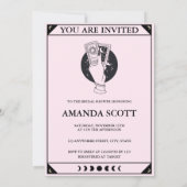 Pink Tarot Kaart Vrijgezellenfeest Celestial Invit (Achterkant)