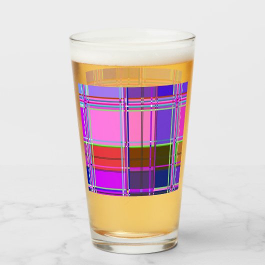 Pink tartan Fabric Pattern Cloth Madras Glas (Achterkant gevuld)