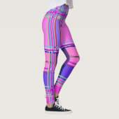 Pink tartan Fabric Pattern Cloth Madras Leggings (Rechts)