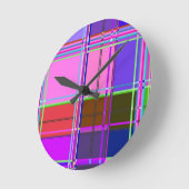 Pink tartan Fabric Pattern Cloth Madras Ronde Klok (Hoek)