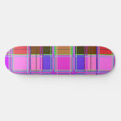 Pink tartan Fabric Pattern Cloth Madras Skateboard (Horizontaal)