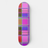 Pink tartan Fabric Pattern Cloth Madras Skateboard (Voorkant)