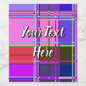 Pink tartan Fabric Pattern Cloth Madras Wijn Etiket (Enkel label)