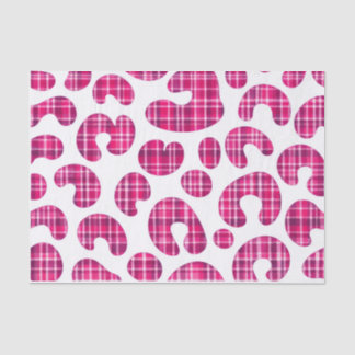Pink Tartan Leopard Print Scottish Tissue Paper Tissuepapier