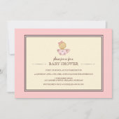 Pink Teacup Baby Shower Invitations (Devant)