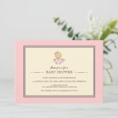 Pink Teacup Baby Shower Invitations (Debout devant)