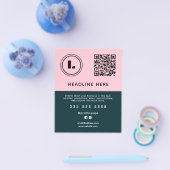 Pink teal minimalist salon flyer (Enkel)