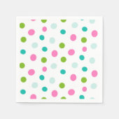 Pink Teal Polkadots Simple Modern Christmas Servet (Voorkant)