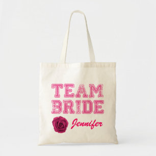 Pink Team Bride Canvas tas