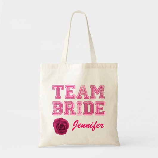Pink Team Bride Canvas tas (Voorkant)
