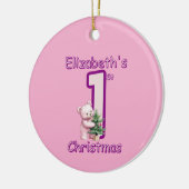 Pink Teddies First Christmas Cheer! Keramisch Ornament (Links)