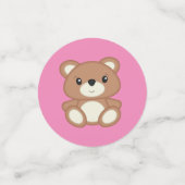 Pink Teddy Bear Baby shower Confetti (Kleine voorkant)